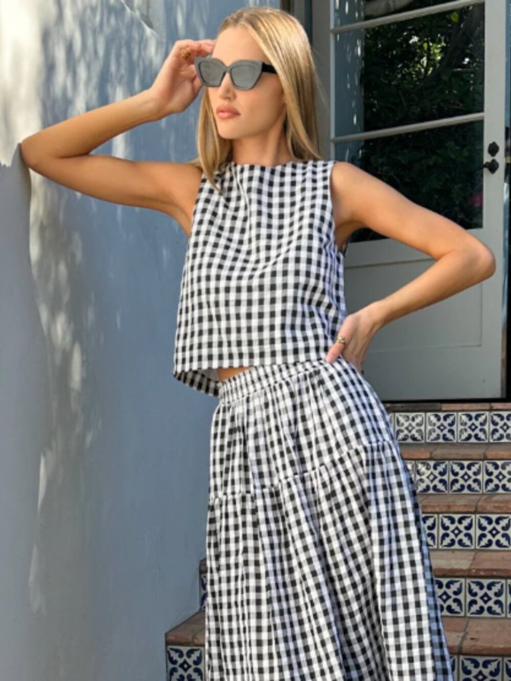 Emerson Fry Studio boxy top - black and white gingham - organic cotton - Picture 2 of 10